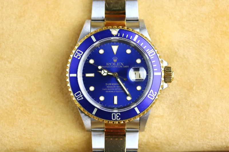 1993 Rolex 16613 Submariner Blue Stainless Steel & 18K Yellow Gold with Box & Papers