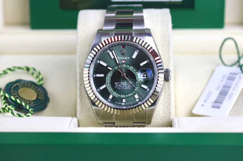 FULL STICKER UNWORN 2024 ROLEX 336934 Sky-Dweller Green with Box & Papers