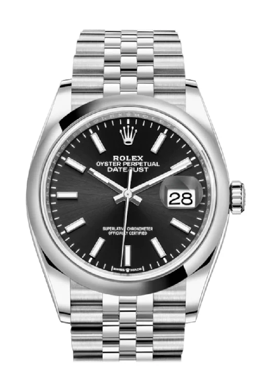 Rolex Datejust 36 Black Dial Automatic Jubilee Watch 126200