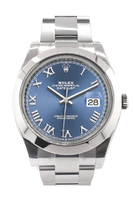 Rolex Datejust 41 Blue Roman Dial Automatic Men's Watch 126300