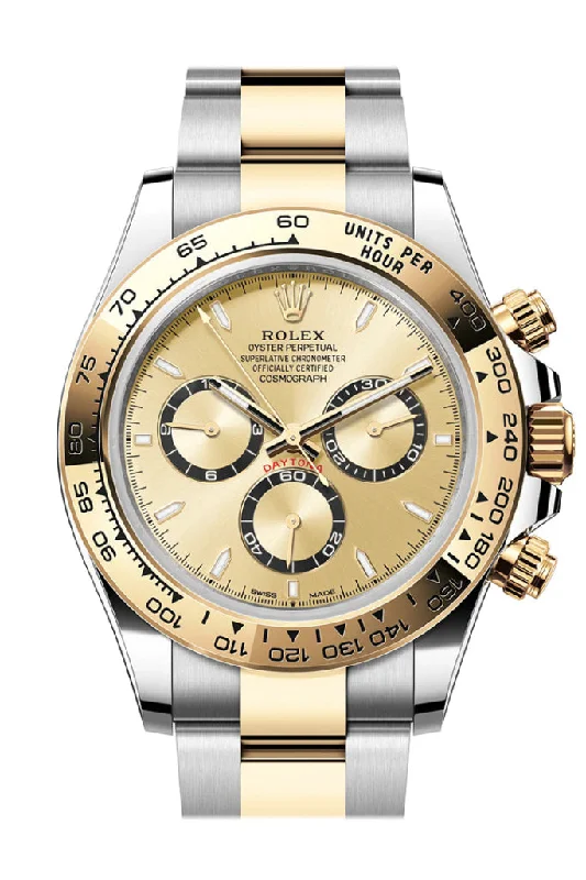 Rolex Daytona 40 Golden Dial Yellow Gold Stainless Steel Mens Watch 126503