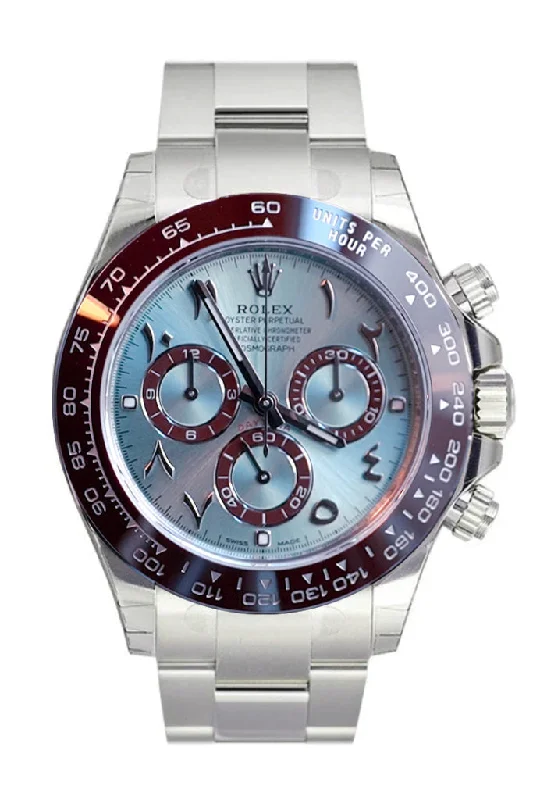 ROLEX Daytona Chronograph Blue Dial Arabic Platinum Men's Watch 116506