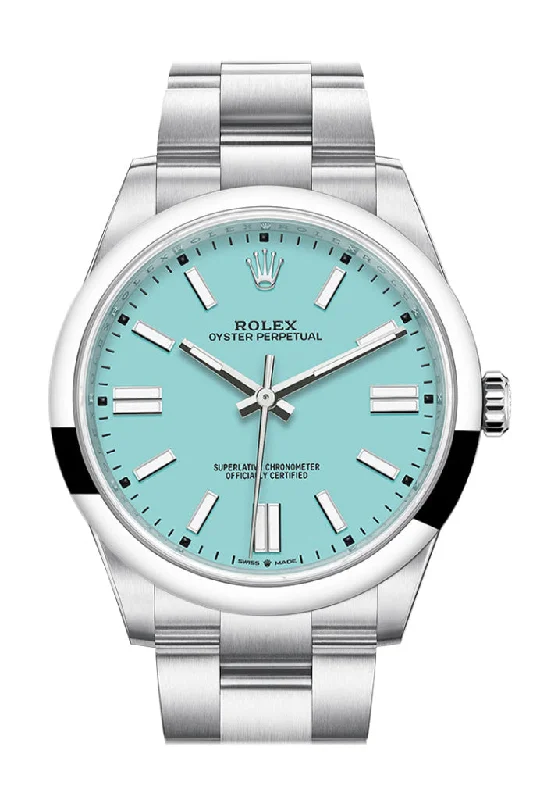 Rolex Oyster Perpetual 41 Turquoise Dial Oyster Bracelet Watch 124300 DC