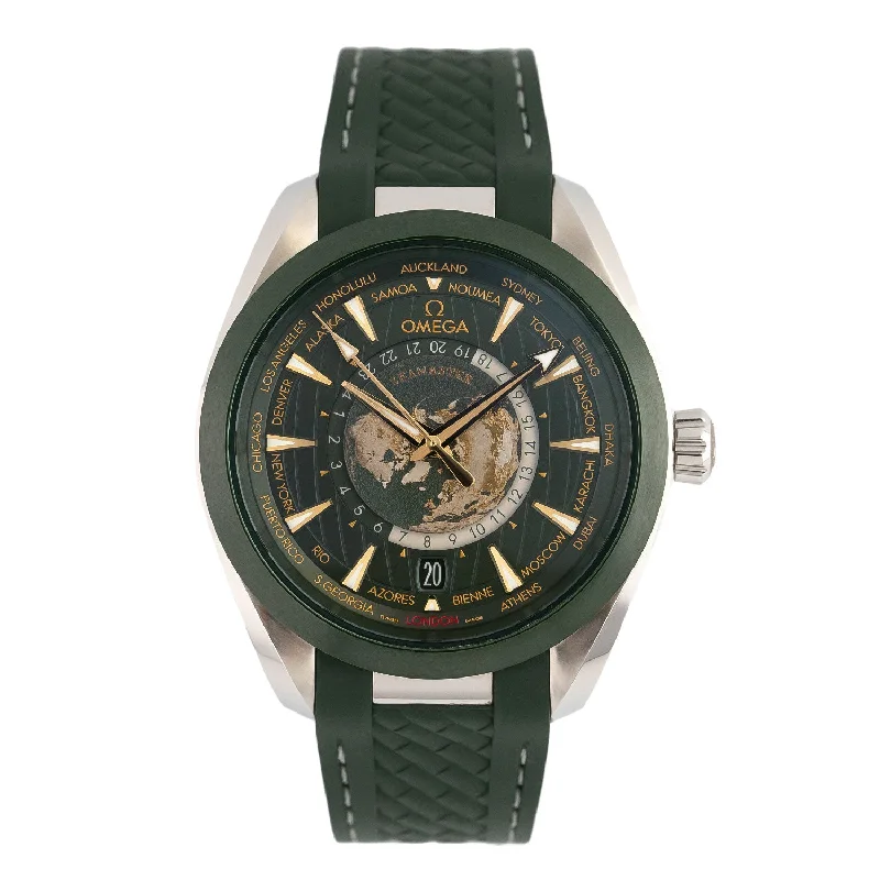 Seamaster Aqua Terra Worldtimer Watch 43mm Green Dial - 220.32.43.22.10.001