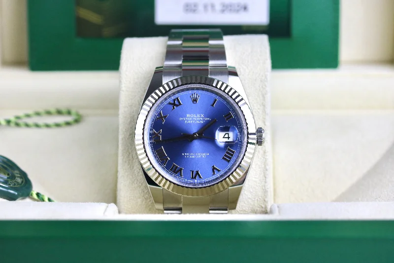 UNWORN 2024 ROLEX 126334 Datejust 41mm Blue Roman Dial with Box & Papers