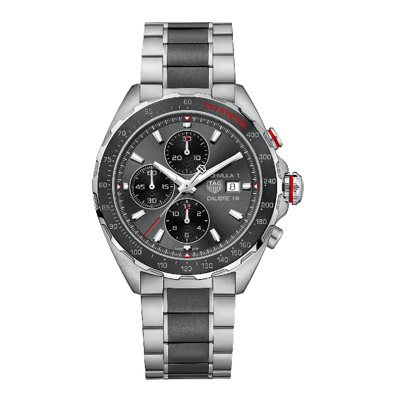 TAG Heuer Formula 1 Calibre 16 Automatic Mens Grey Steel/Black Ceramic Chronograph