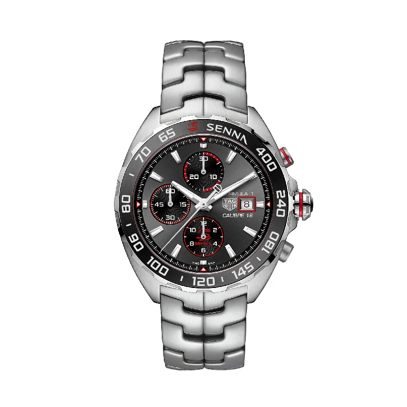 TAG Heuer Formula 1 Senna Special Edition Calibre 16 Automatic Mens Grey Steel Chronograph