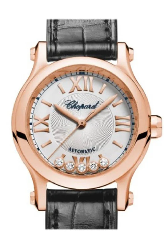 Chopard Happy Sport 30mm 18k Rose Gold and Diamonds  Automatic Watch 274893-5001