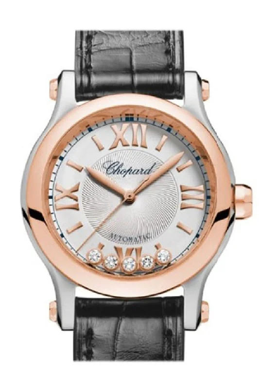 Chopard Happy Sport 30mm 18Kt Rose Gold Stainless Steel and Diamonds Automatic Watch 278573-6001