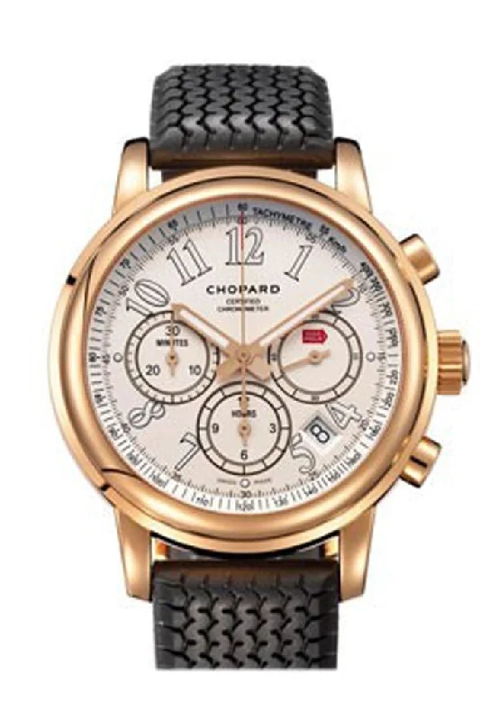 Chopard Mille Miglia Chronograph White Dial 18k Rose Gold Men's Watch 161274-5002