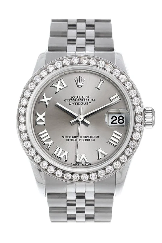 Rolex Custom Diamond Bezel Datejust 31 Rhodium Dial Jubilee Ladies Watch 178240 Pre-owned