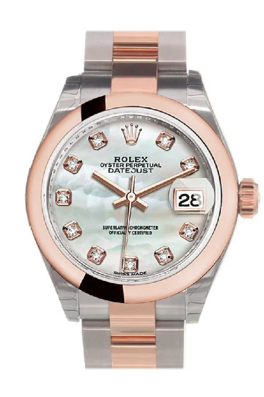 Rolex Datejust 28 Mother of Pearl Diamond Dial Ladies Watch 279161 NP