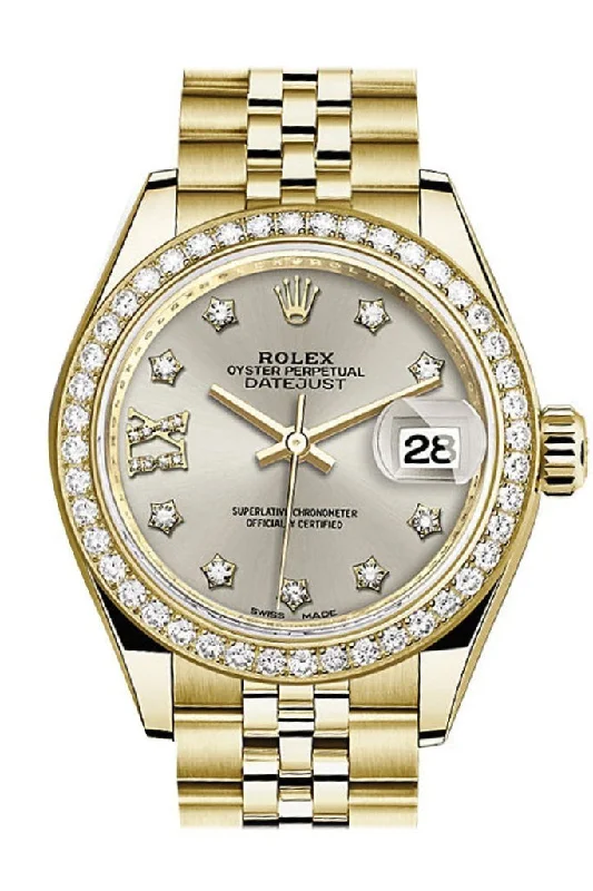 Rolex Datejust 28 Silver Star Diamond Dial Diamond Bezel Jubilee Ladies Watch 279138RBR NP