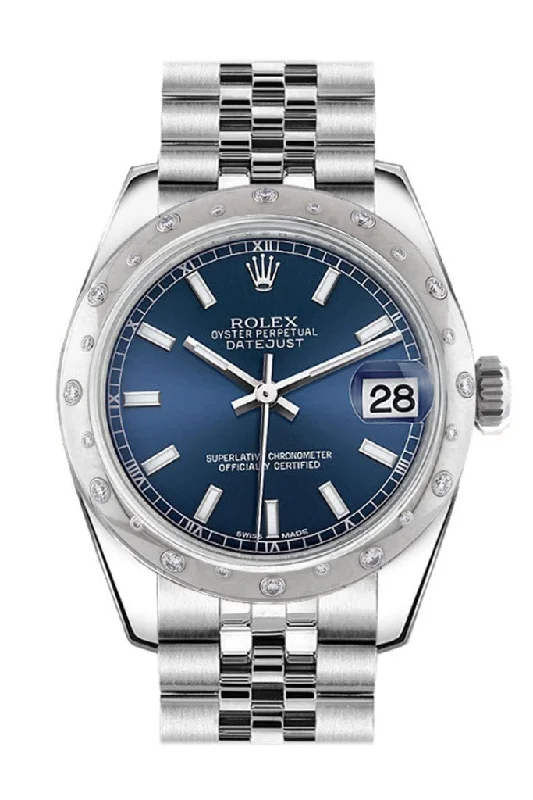 Rolex Datejust 31 Blue Dial Dome set with Diamonds Bezel Jubilee Ladies Watch 178344 Pre-owned