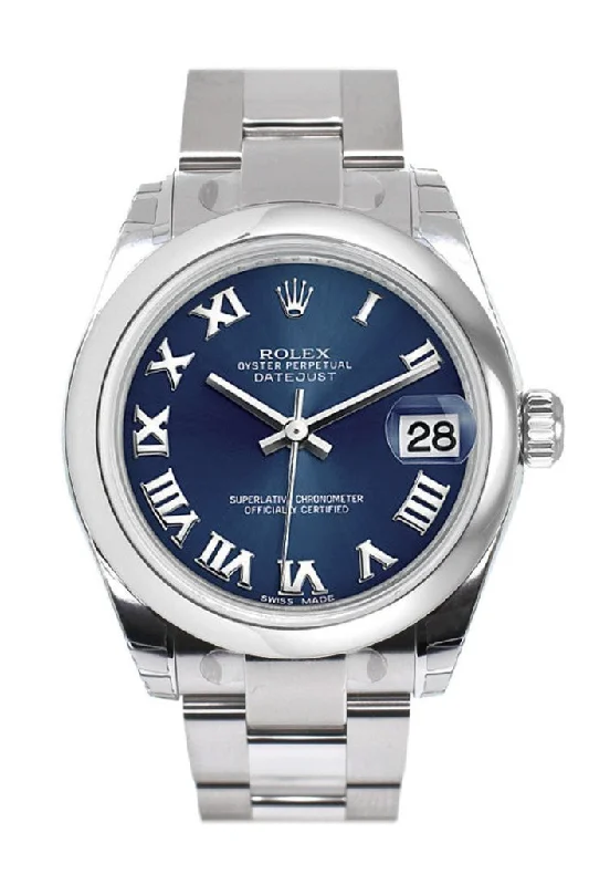 Rolex Datejust 31 Blue Roman Dial Steel Ladies Watch 178240 Pre-owned