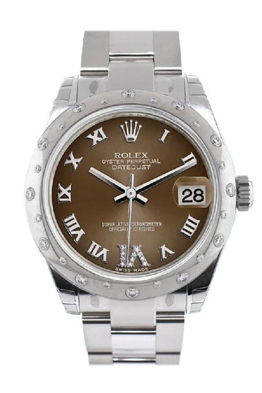 Rolex Datejust 31 Bronze Roman Large VI Diamond Dial Diamonds Bezel Ladies Watch 178344 Pre-owned