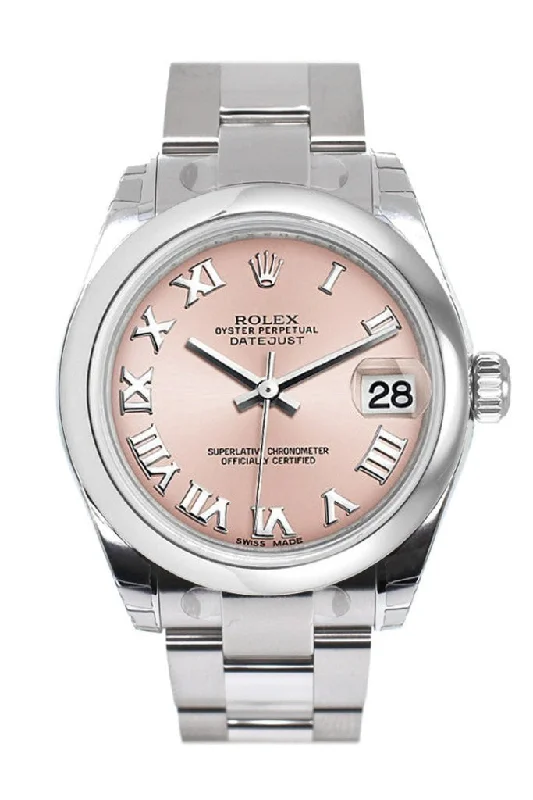 Rolex Datejust 31 Pink Roman Dial Steel Ladies Watch 178240 Pre-owned