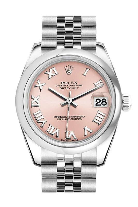 Rolex Datejust 31 Pink Roman Roman Dial Stainless Steel Jubilee Ladies Watch 178240 Pre-owned