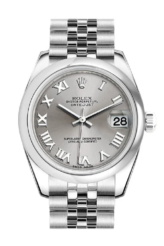 Rolex Datejust 31 Rhodium Roman Dial Stainless Steel Jubilee Ladies Watch 178240 Pre-owned