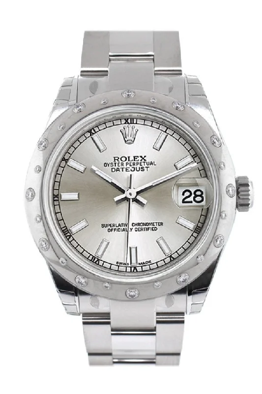 Rolex Datejust 31 Silver Dial Dome set with Diamonds Bezel Ladies Watch 178344 Pre-owned