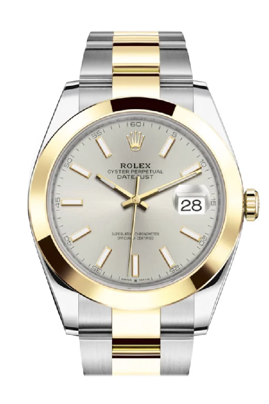 Rolex Datejust 41 Silver Dial Steel and 18K Yellow Gold Oyster Men's Watch 126303