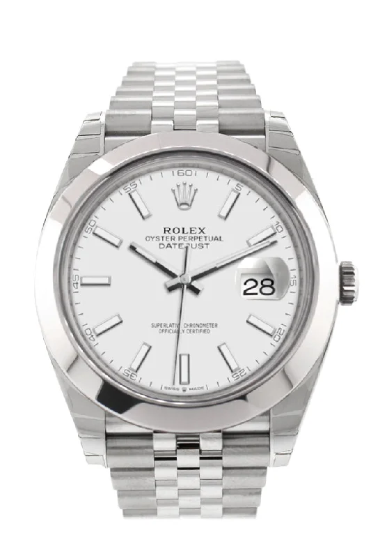 Rolex Datejust 41 White Dial Automatic Men's Jubilee Watch 126300