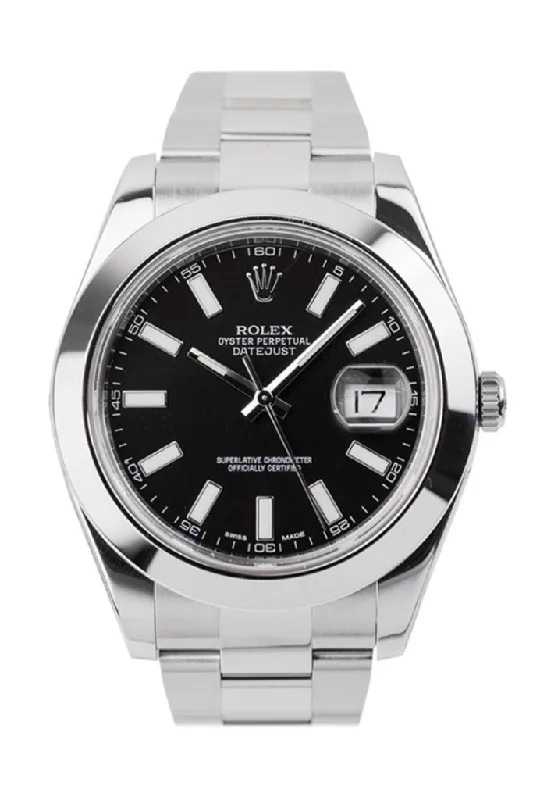 Rolex Datejust II Black Dial Stainless Steel Oyster Automatic Men's Watch 116300 Pre-owned