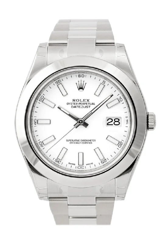 Rolex Datejust II White Dial Stainless Steel Oyster Automatic Men's Watch 116300 Pre-owned