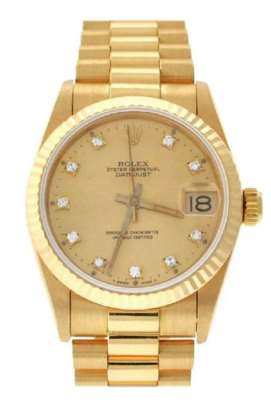 Rolex Lady-Datejust 31 Champagne Dial 18K Yellow Gold President Ladies Watch 178278 Pre-owned