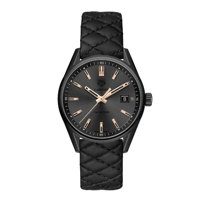 TAG Heuer Carrera Quartz Black Leather Watch