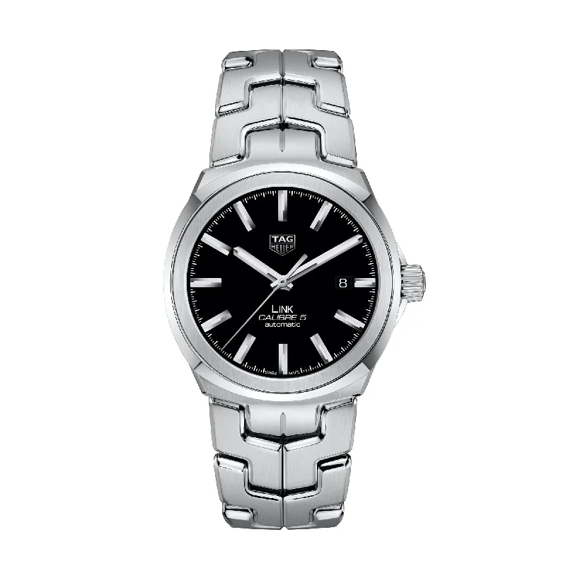 TAG Heuer Link Calibre 5 Automatic Mens Black Steel Watch