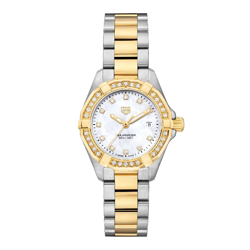 TAG Heuer Aquaracer Quartz Ladies Mother of Pearl Steel & Yellow Gold Coating Watch