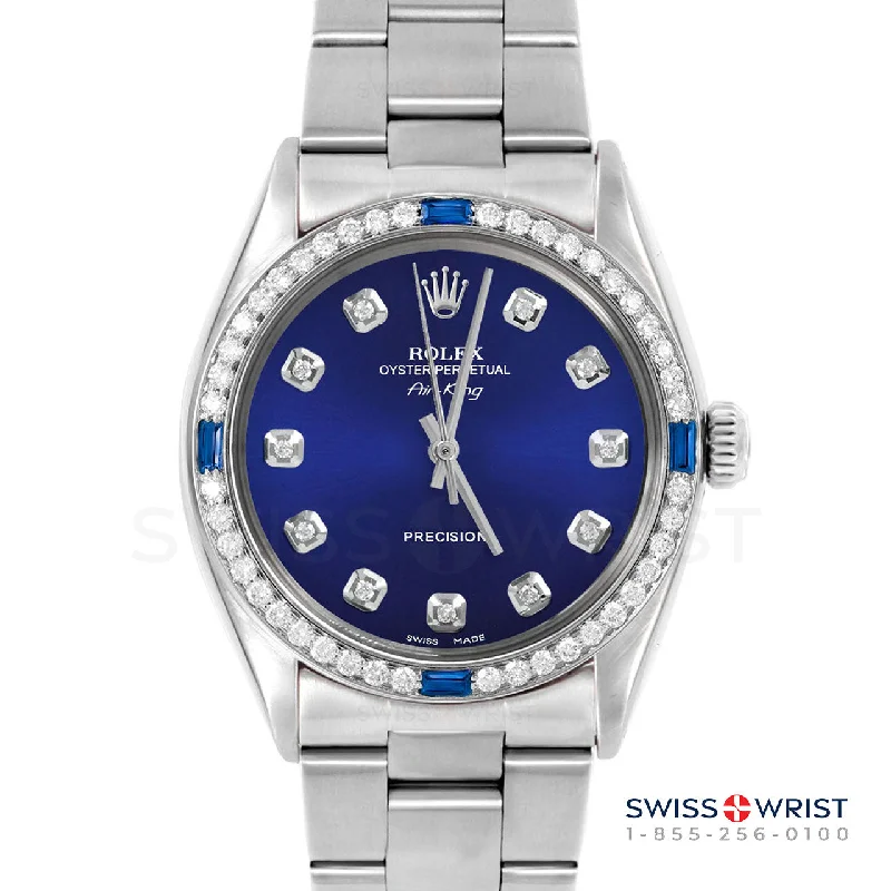 Rolex Air King 34mm | 5500-SS-BLU-DIA-AM-4SPH-OYS