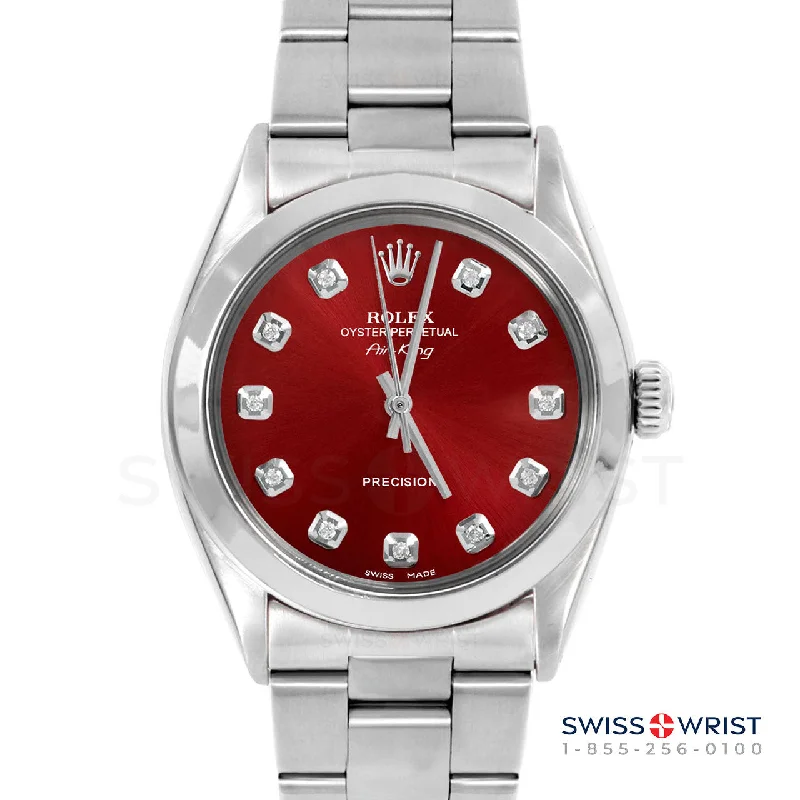 Rolex Air King 34mm | 5500-SS-RED-DIA-AM-SMT-OYS