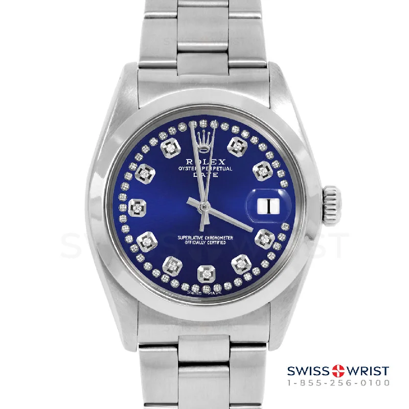 Rolex Date 34mm | 1500-SS-BLU-STRD-SMT-OYS