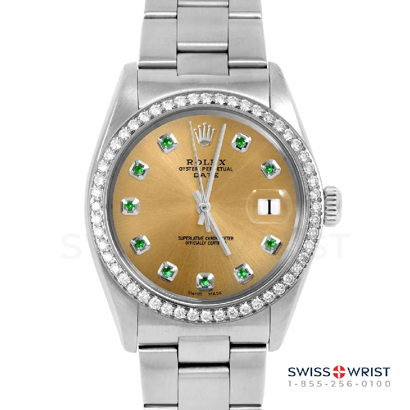 Rolex Date 34mm | 1500-SS-CHM-EMD-AM-BDS-OYS