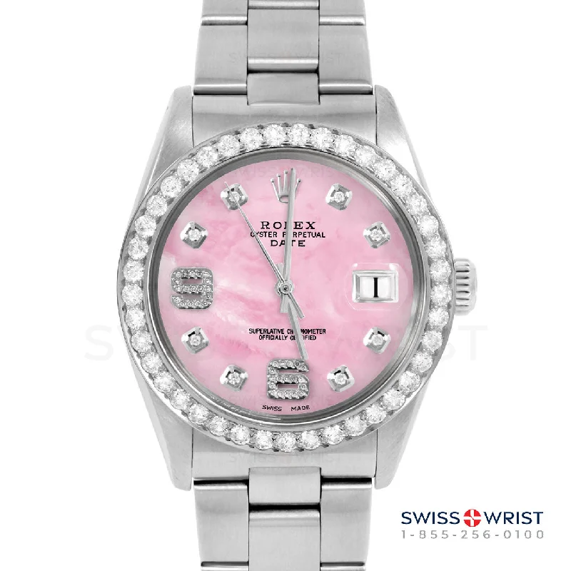 Rolex Date 34mm | 1500-SS-PMOP-8DA69-2CT-OYS