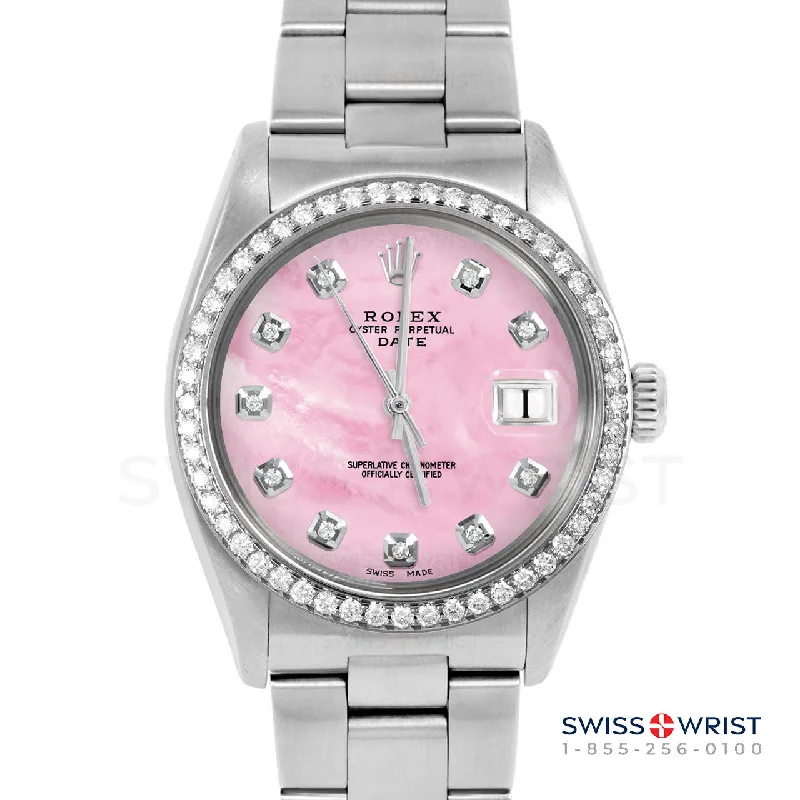 Rolex Date 34mm | 1500-SS-PMOP-DIA-AM-BDS-OYS