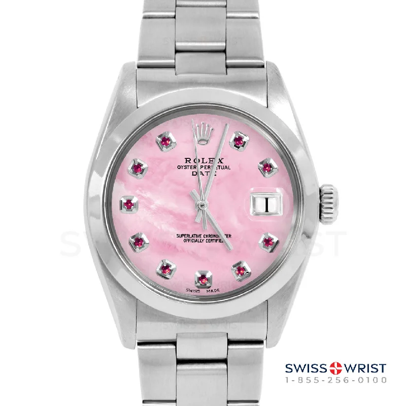 Rolex Date 34mm | 1500-SS-PMOP-RBY-AM-SMT-OYS