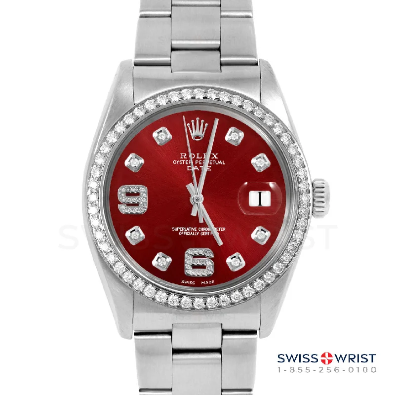 Rolex Date 34mm | 1500-SS-RED-8DA69-BDS-OYS