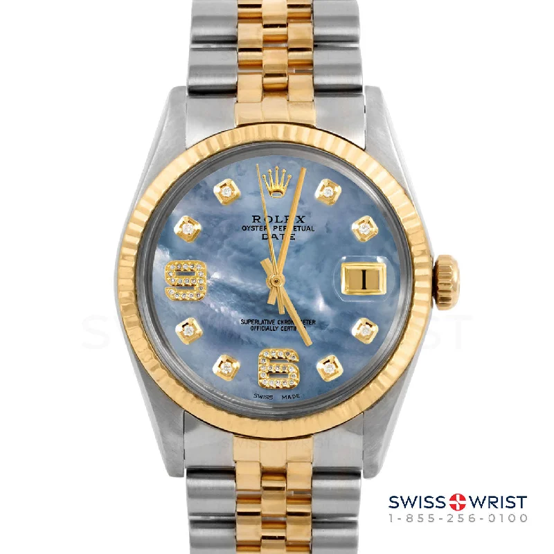 Rolex Date 34mm | 1500-TT-BLMOP-8DA69-FLT-JBL