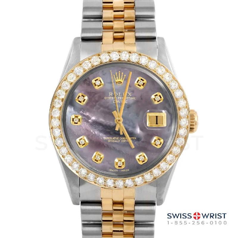 Rolex Date 34mm | 1500-TT-BMOP-DIA-AM-2CT-JBL