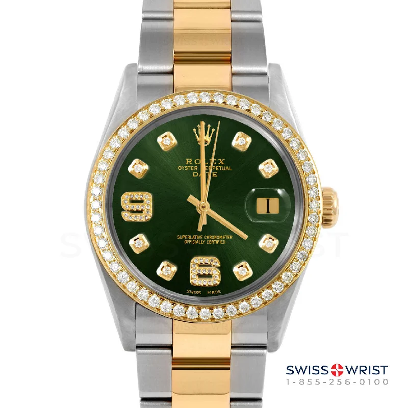 Rolex Date 34mm | 1500-TT-GRN-8DA69-BDS-OYS