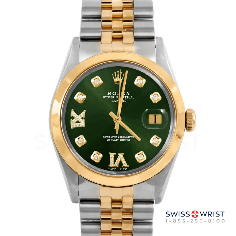 Rolex Date 34mm | 1500-TT-GRN-8DR69-SMT-JBL