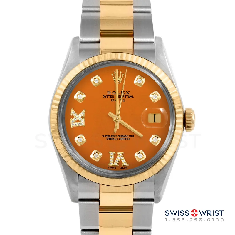 Rolex Date 34mm | 1500-TT-ORN-8DR69-FLT-OYS