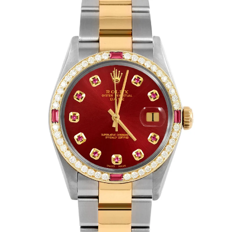 Rolex Date 34mm | 1500-TT-RED-RBY-AM-4RBY-OYS