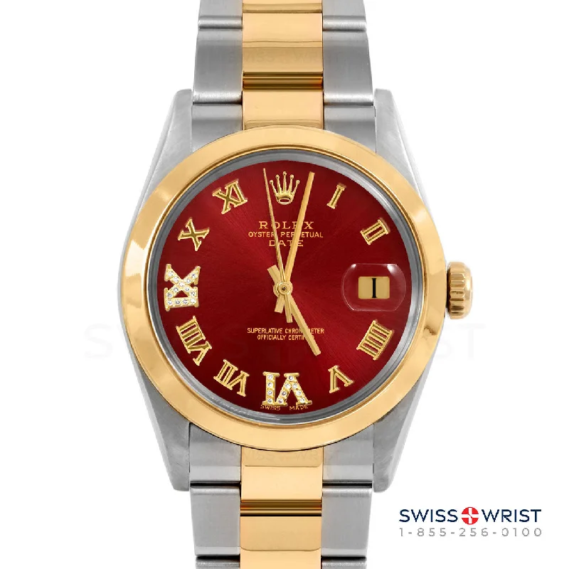 Rolex Date 34mm | 1500-TT-RED-RDR69-SMT-OYS