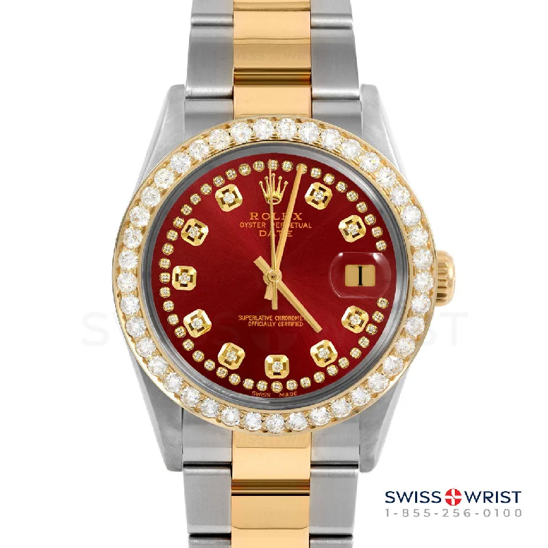 Rolex Date 34mm | 1500-TT-RED-STRD-2CT-OYS