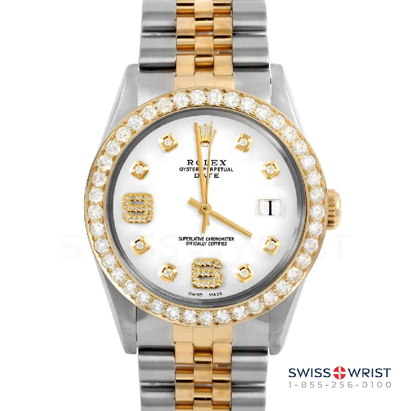 Rolex Date 34mm | 1500-TT-WHT-8DA69-2CT-JBL