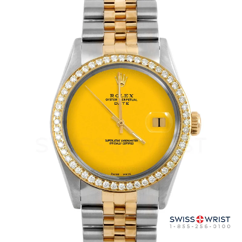 Rolex Date 34mm | 1500-TT-YLW-NOHM-BDS-JBL